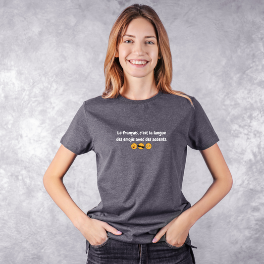 T-shirt Langue des emojis brodé