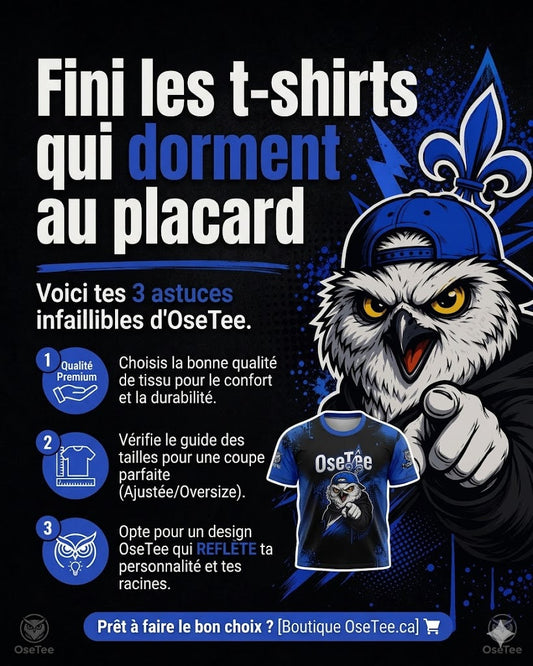 Streetwear Quebecois OseTee t-shirt humour identitaire harfang des neiges