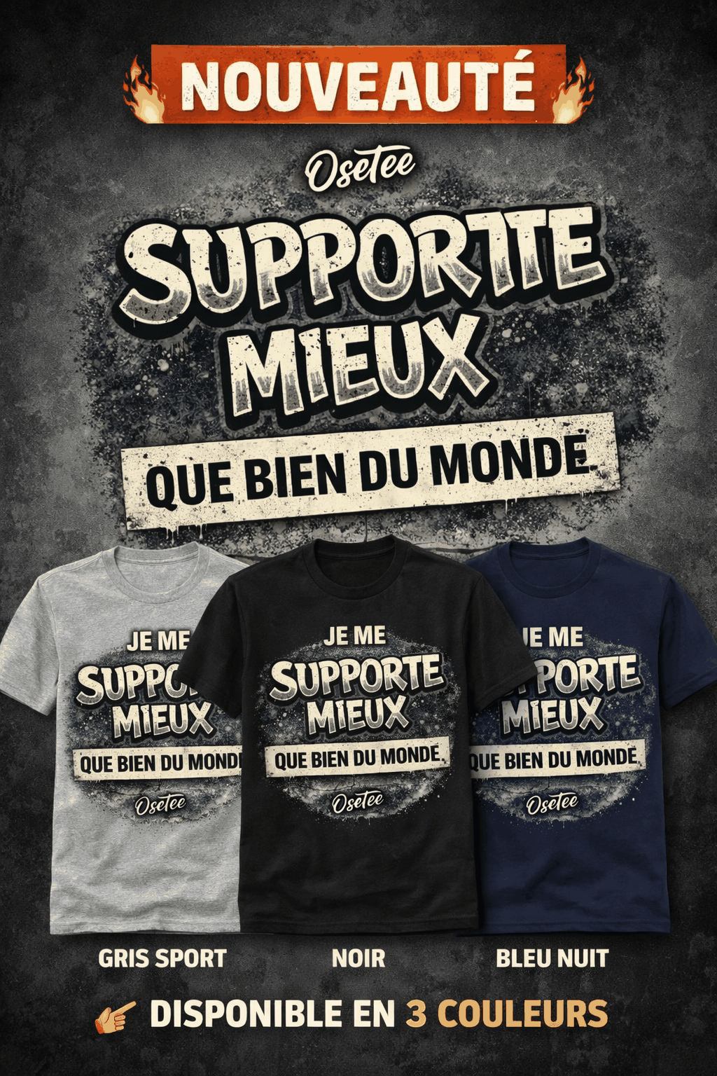 T-Shirt OseTee Humeur |  – Que bien du monde-Streetwear Québécois