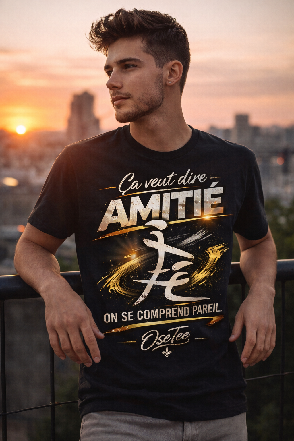 Ça veut dire AMITIÉ – T-shirt OseTee | Streetwear Québécois Unisexe