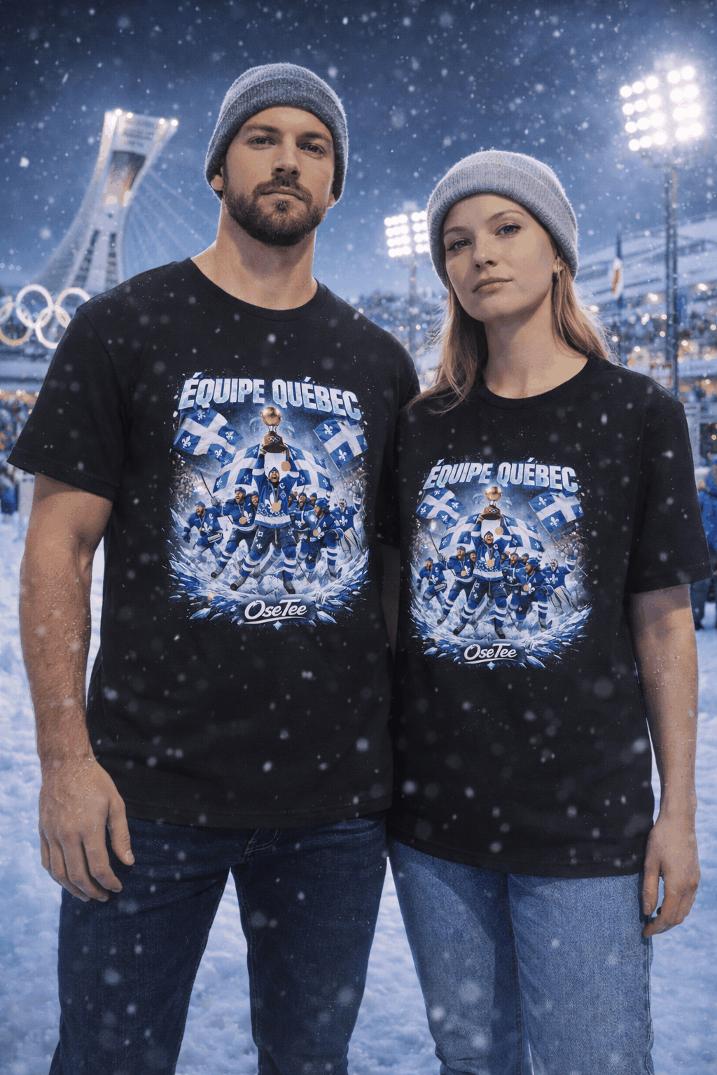 T-shirt Equipe Quebec homme, femme et hoodie streetwear Identité Québécoise OseTee