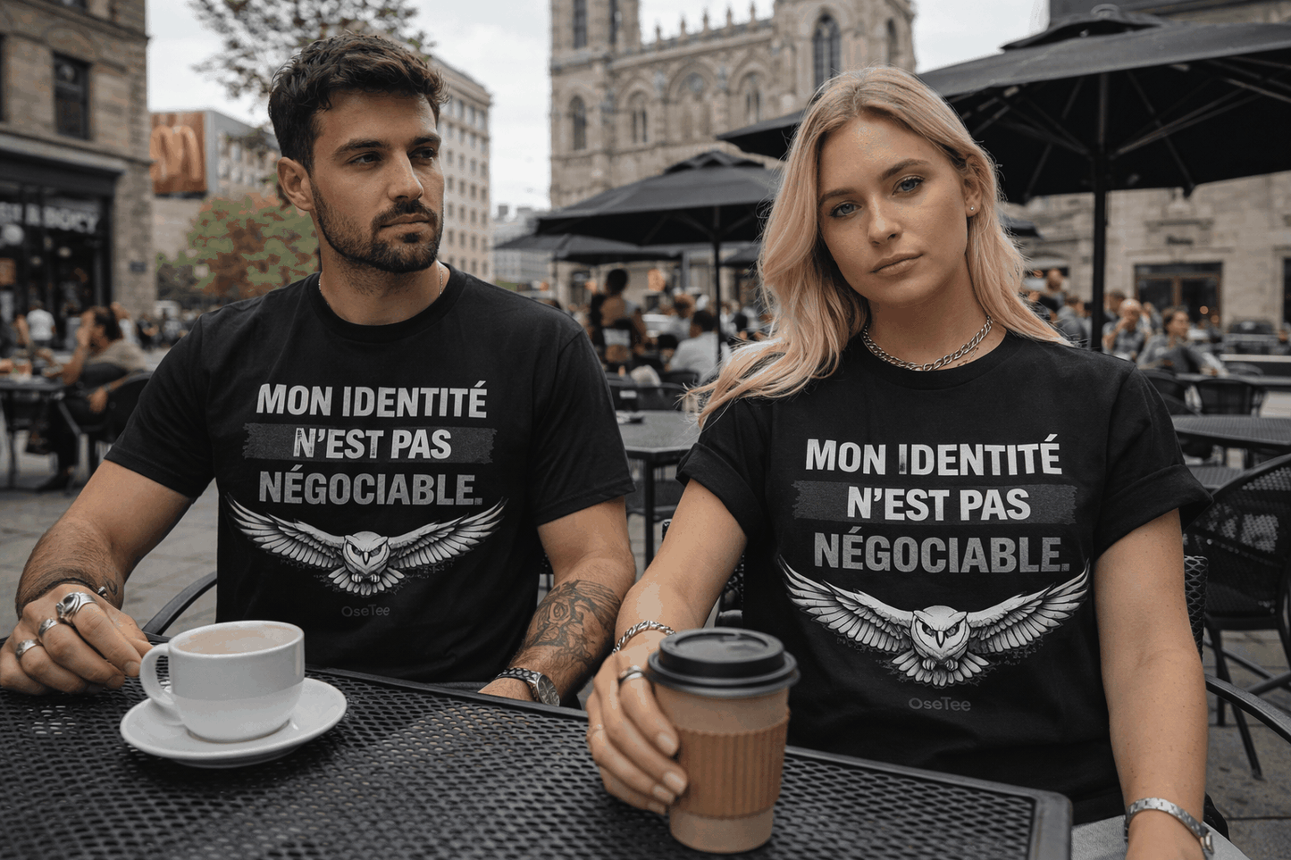 T-shirt unisexe streetwear OseTee avec message Mon identité n est pas négociable léger et confortable