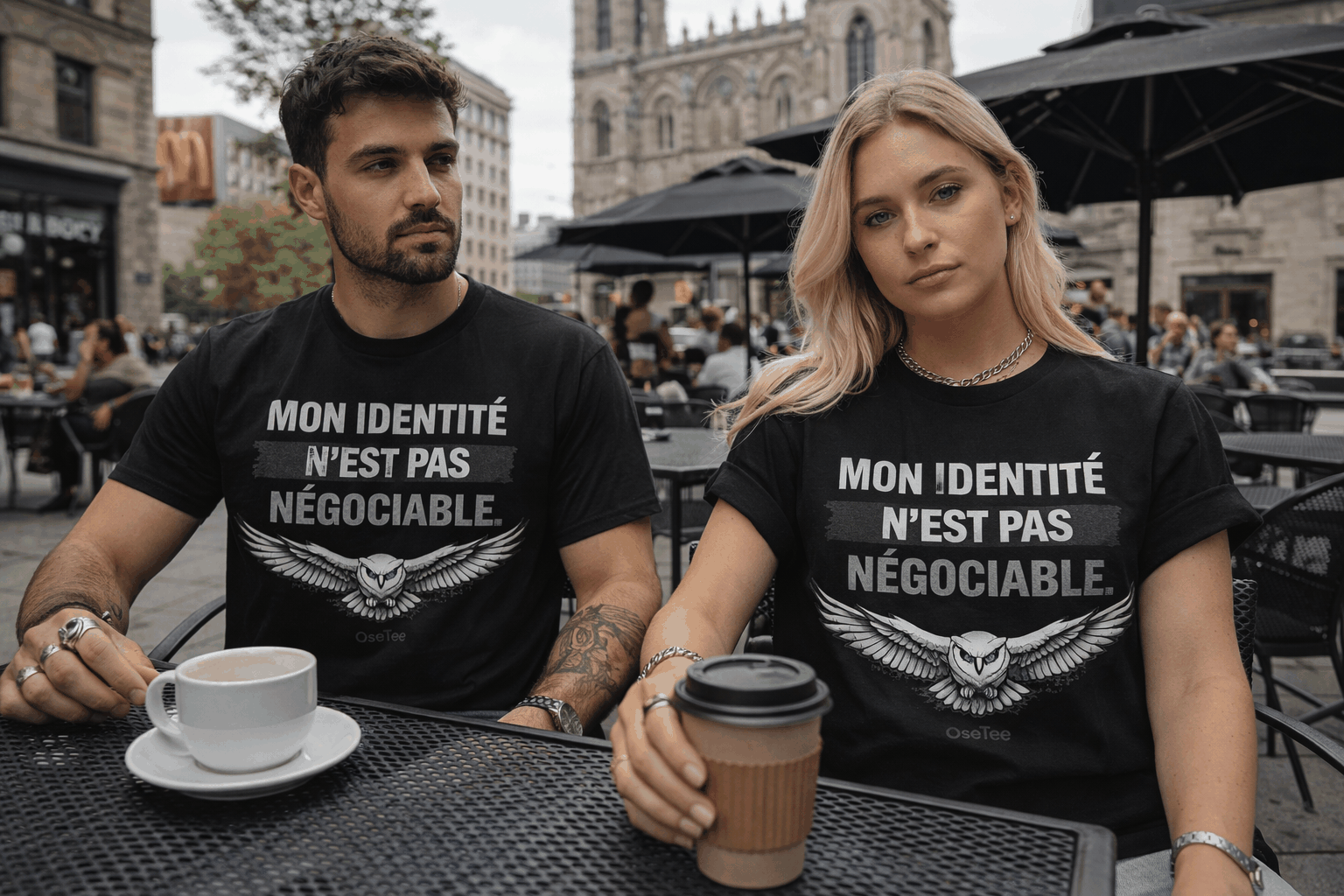 T-shirt unisexe streetwear OseTee avec message Mon identité n est pas négociable léger et confortable