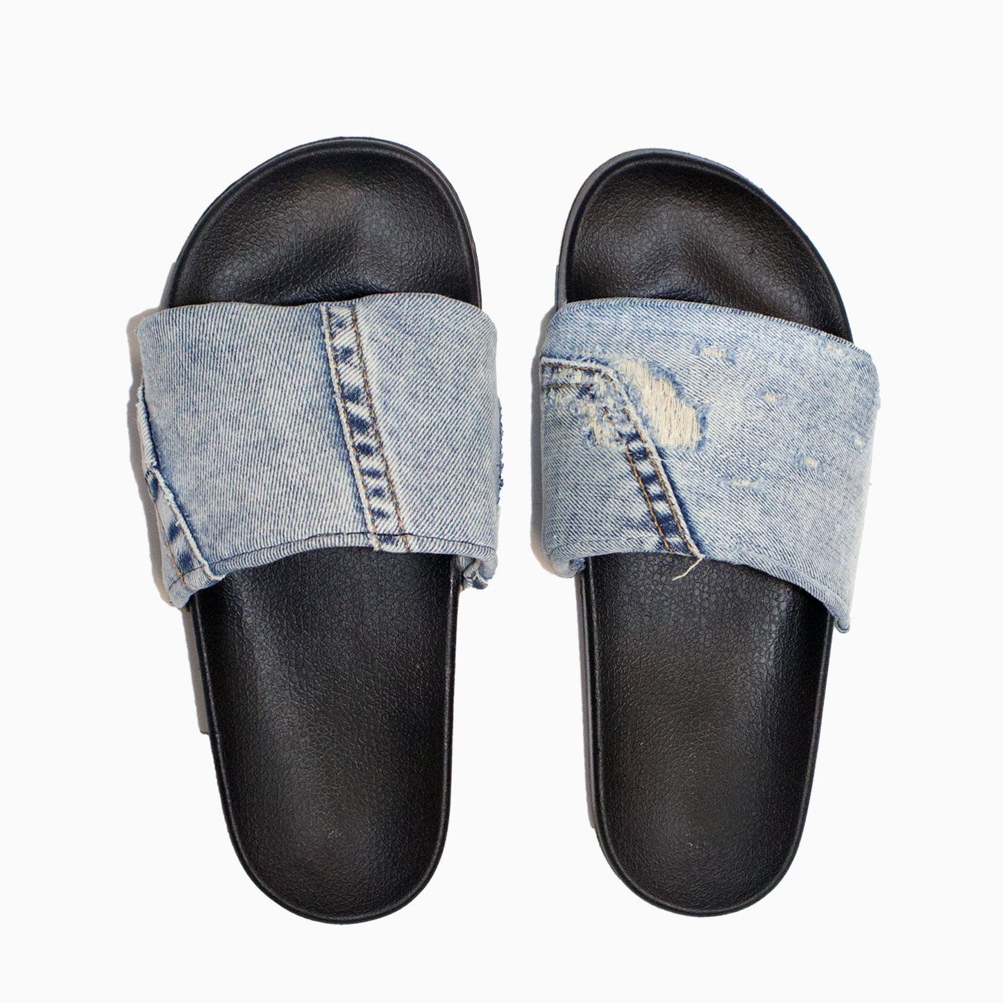 Sandale slide denim recyclé femme