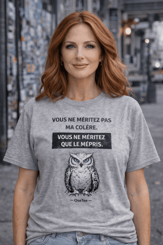 T-Shirt unisexe classique "Vous ne méritez pas ma colère" avec design streetwear léger et confortable