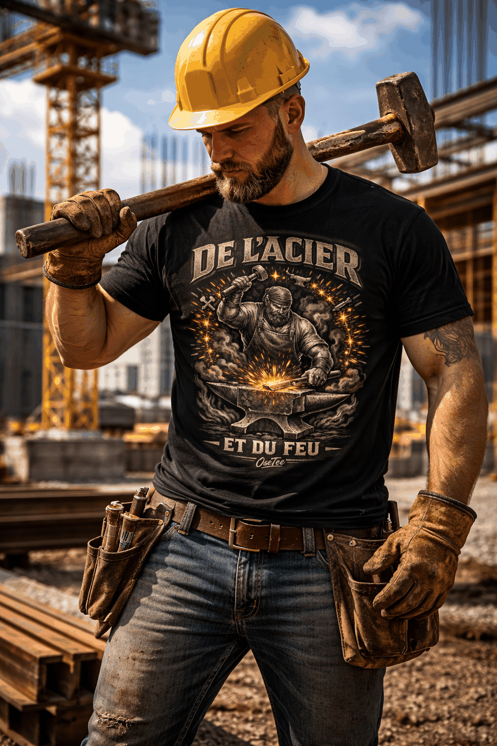 De Lacier et du Feu unisexe t-shirt streetwear hommage aux métiers Québécois