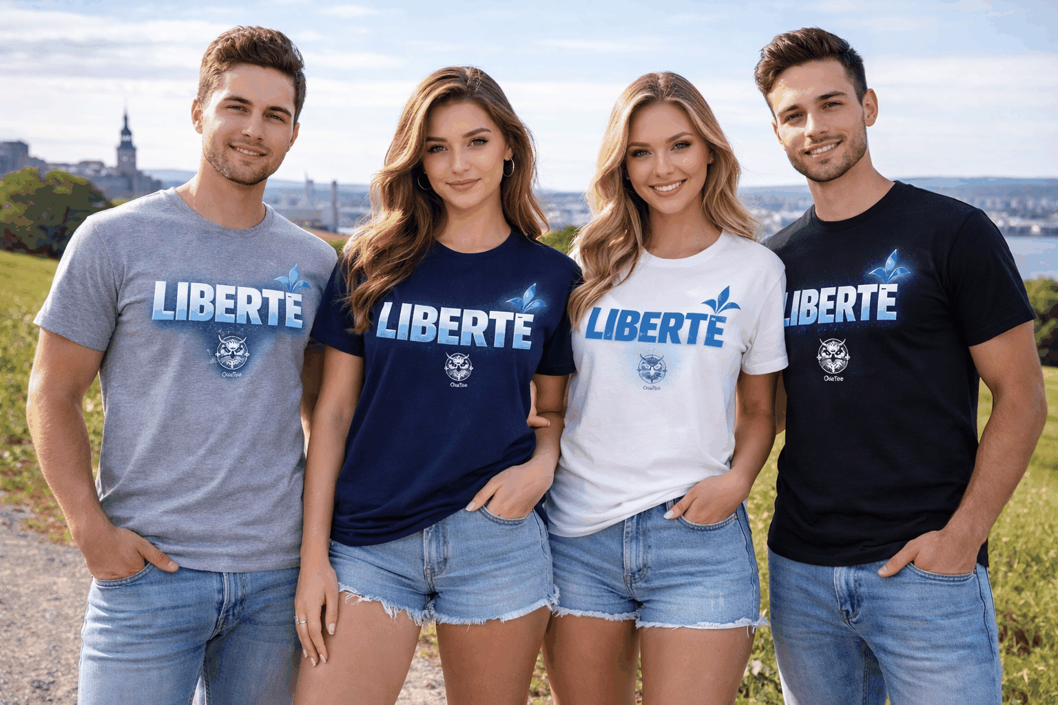 T-Shirt classique unisexe Liberté en coton, coupe structurée et confortable, design Identité Québécoise
