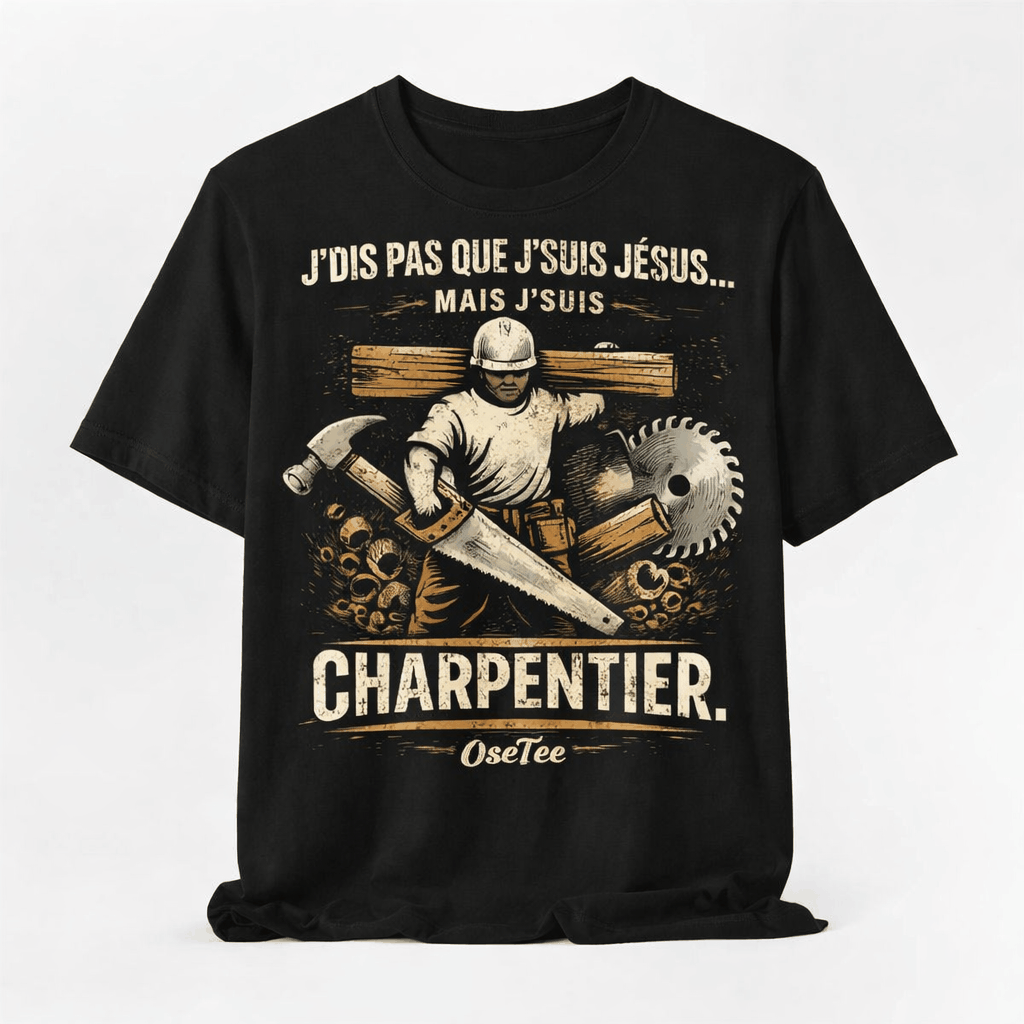 T-shirt Charpentier Humoristique | J’dis pas que j’suis Jésus – OseTee