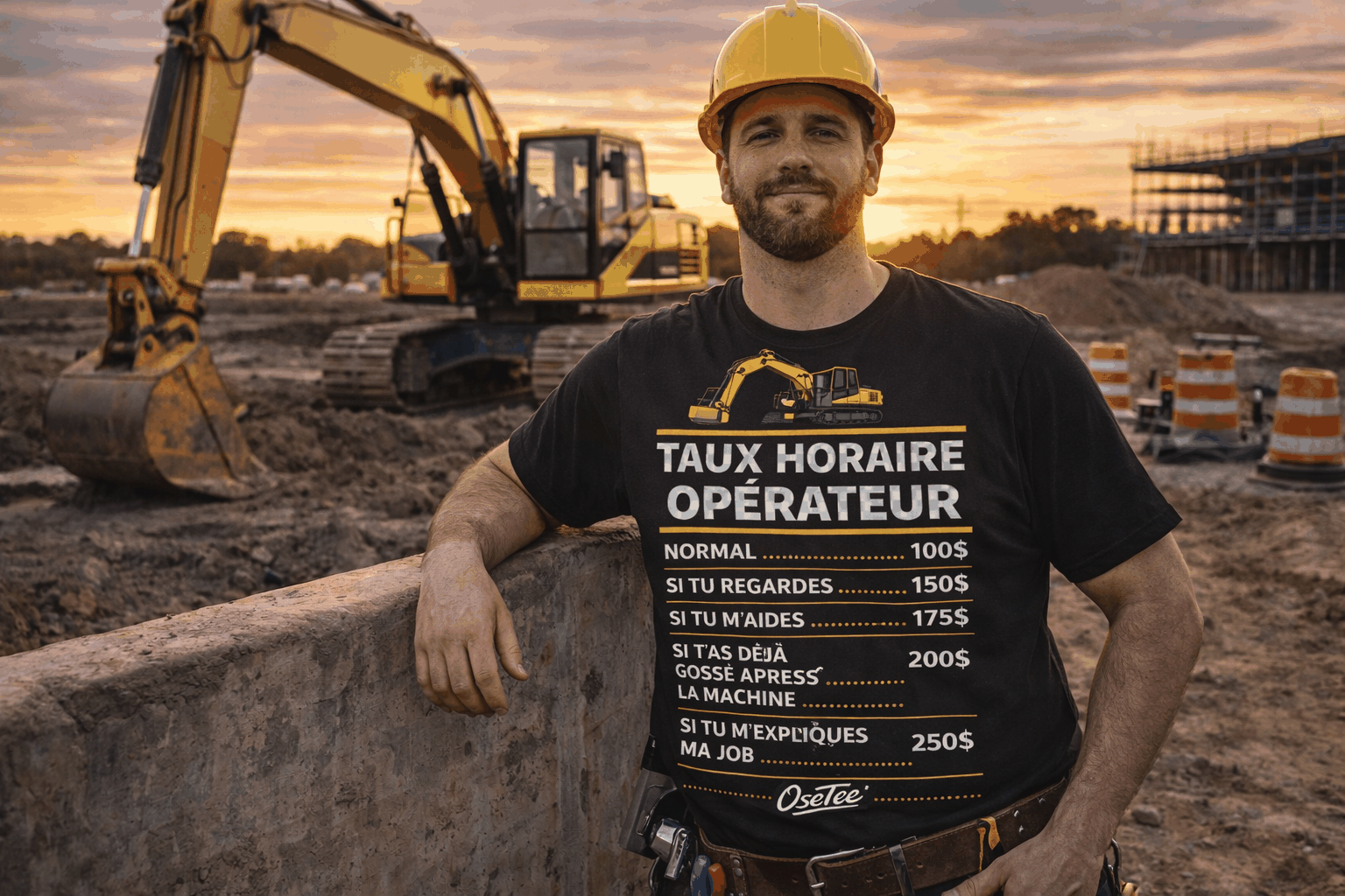 T-shirts humoristiques collection Métiers OseTee pour travailleurs de chantier et métiers manuels
