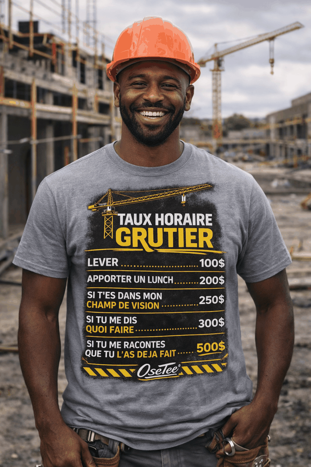 T-shirts humour chantier collection Métiers OseTee pour travailleurs et métiers manuels