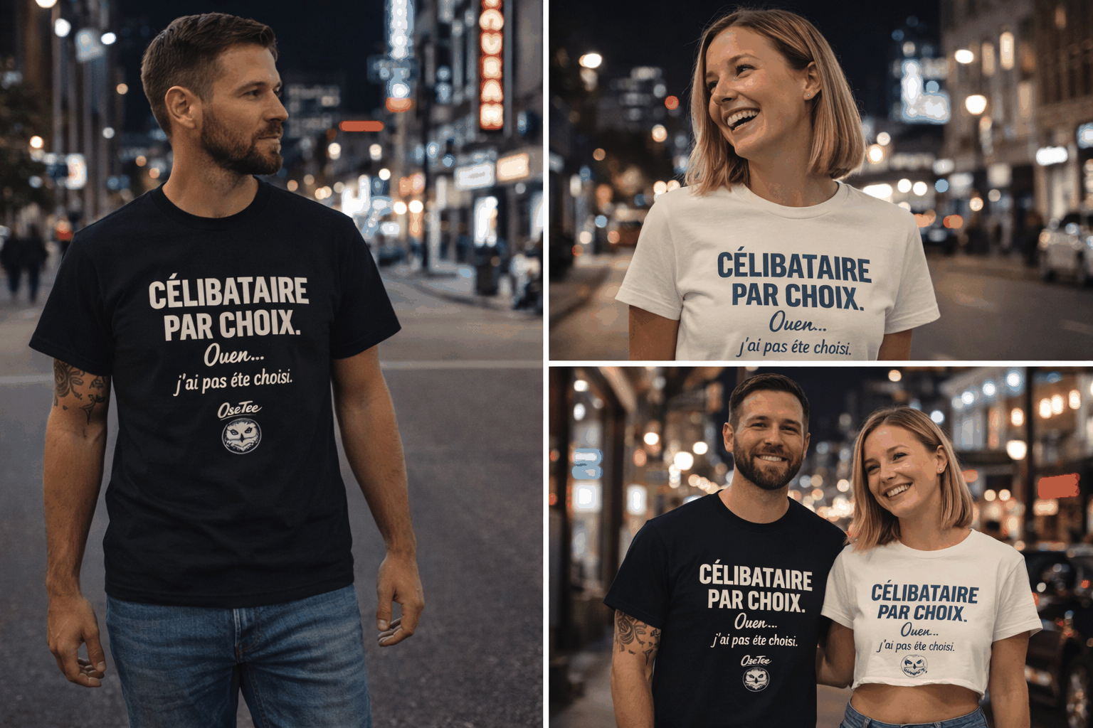 Unisexe T-shirt Celibataire par choix léger et confortable streetwear OseTee