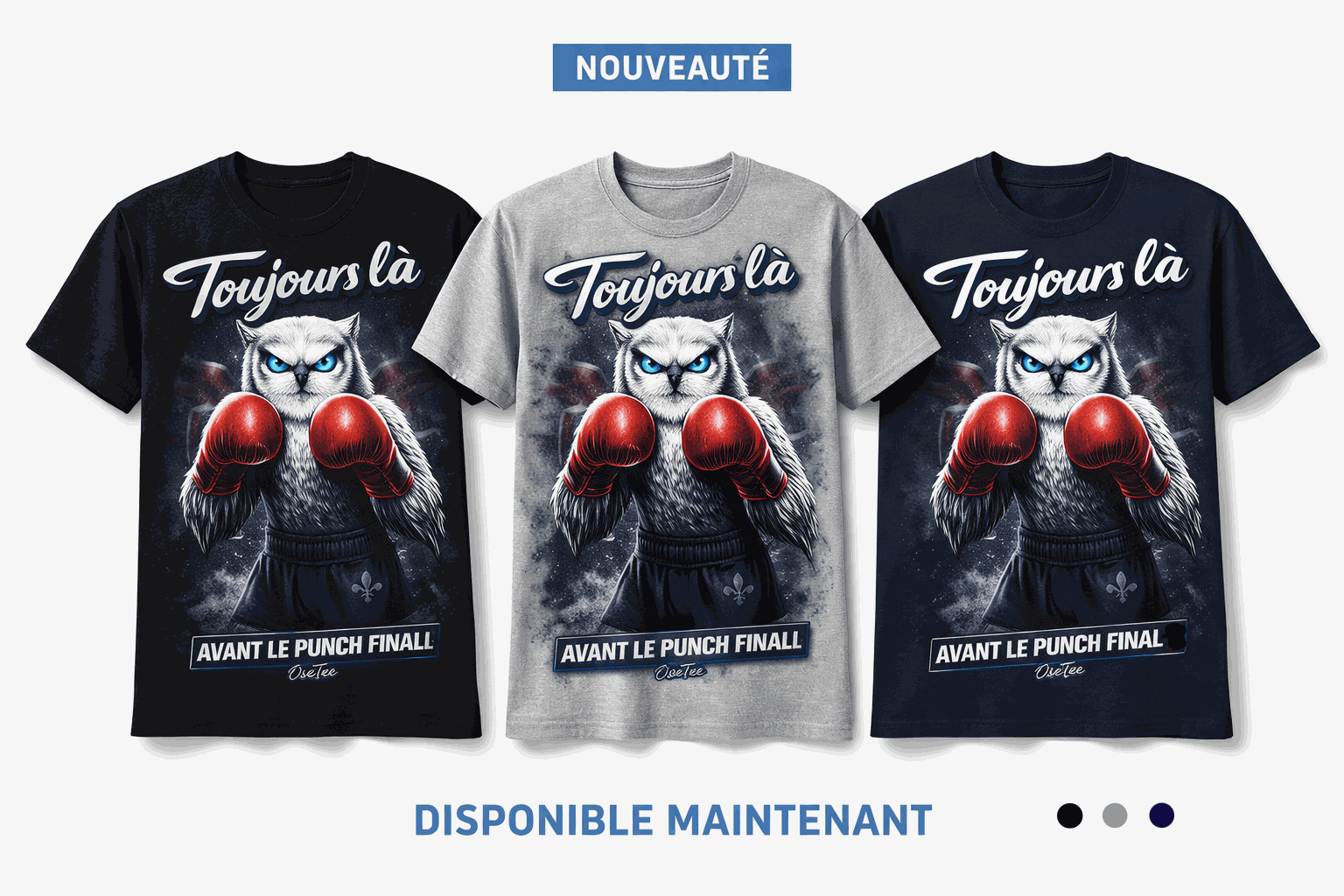 T-Shirt OseTee Humeur toujours là streetwear québécois avec design harfang ultra confortable unisexe