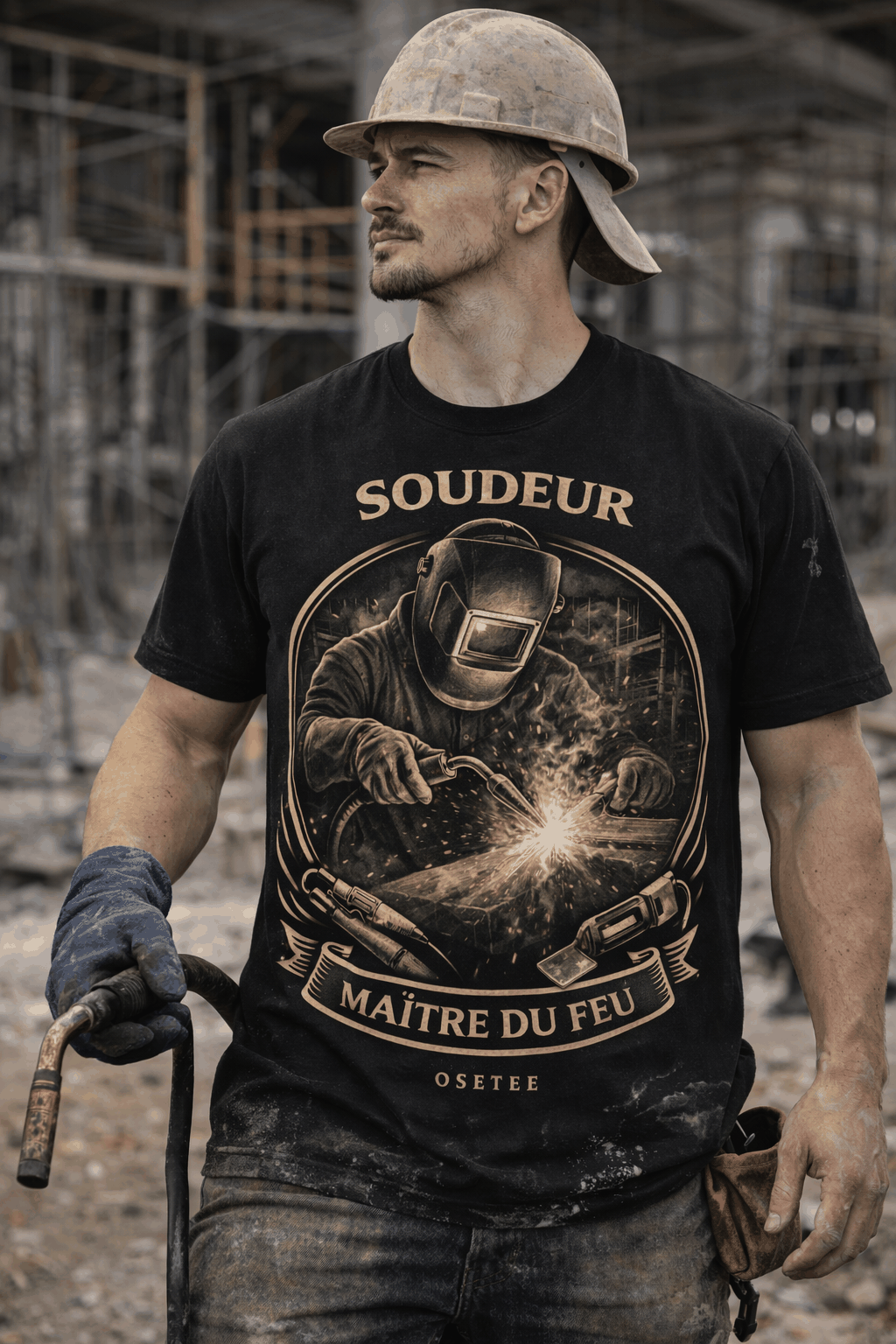 Soudeur T Shirt collection Métiers OseTee design Québec pride premium streetwear