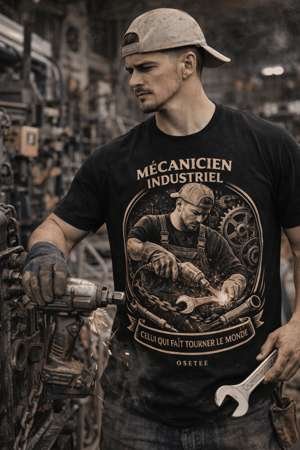 T-shirt Mécanicien Industriel Québec style streetwear confortable homme femme hoodie