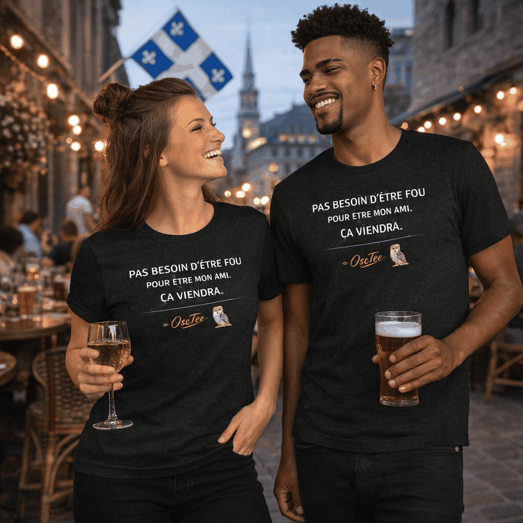 T-Shirt unisexe OseTee streetwear avec message humoristique et coupe moderne confortable