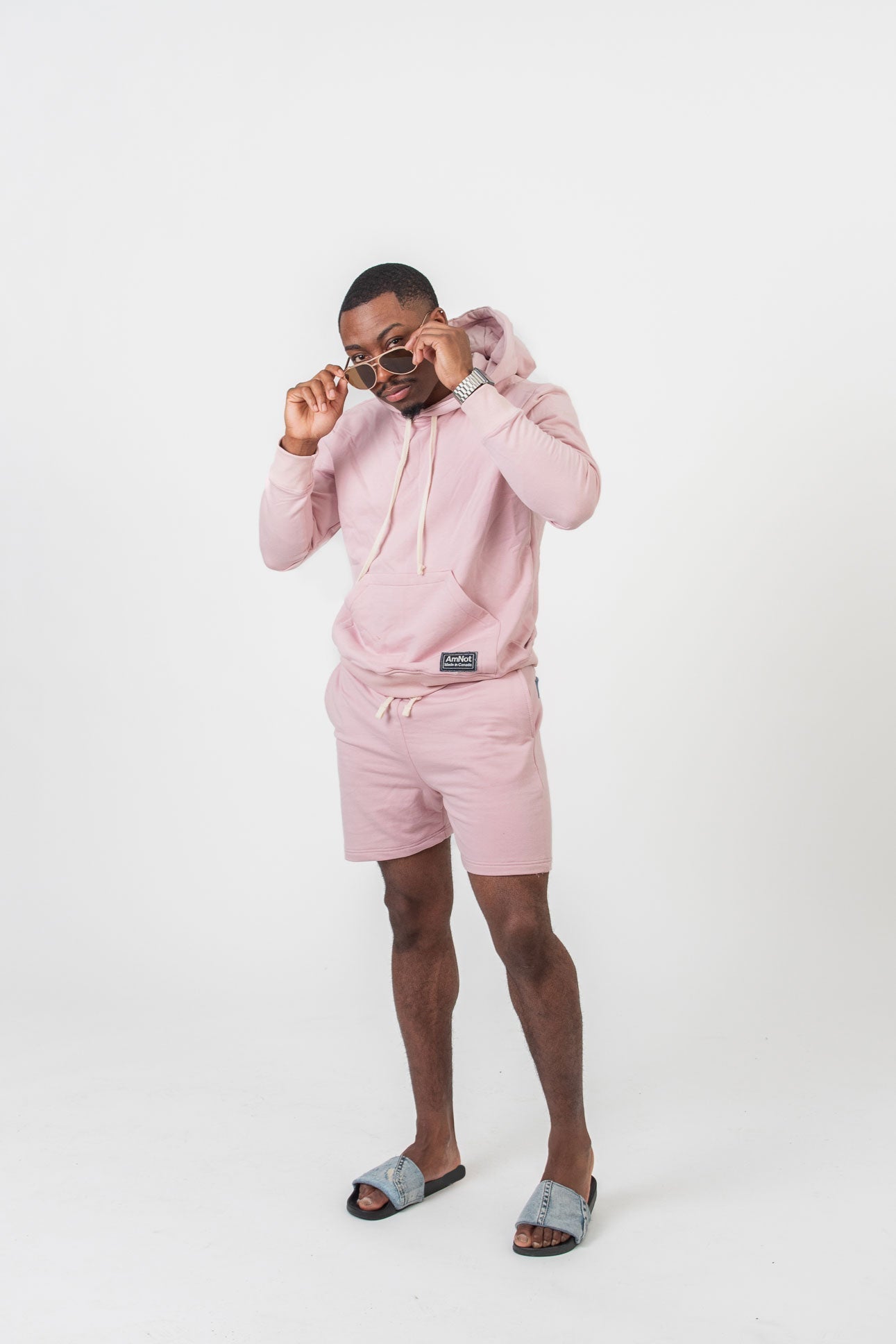 Sandale slide denim recyclé homme