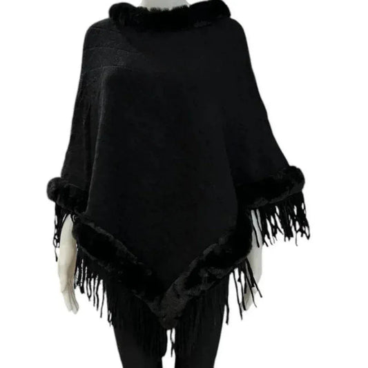 Poncho fausse fourrure