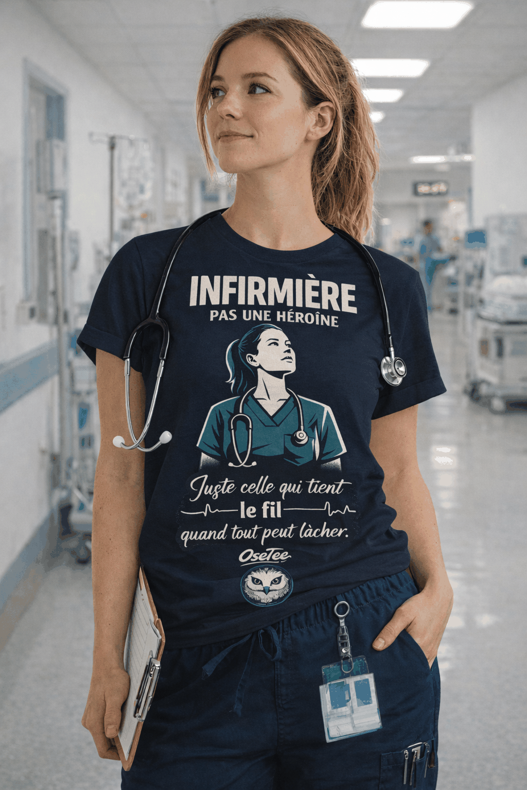 T-shirt infirmière unisexe streetwear Québec, confort et durabilité professionnelle