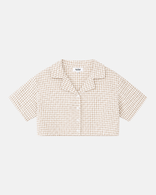 Chemise écourté ample Gingham coton bio