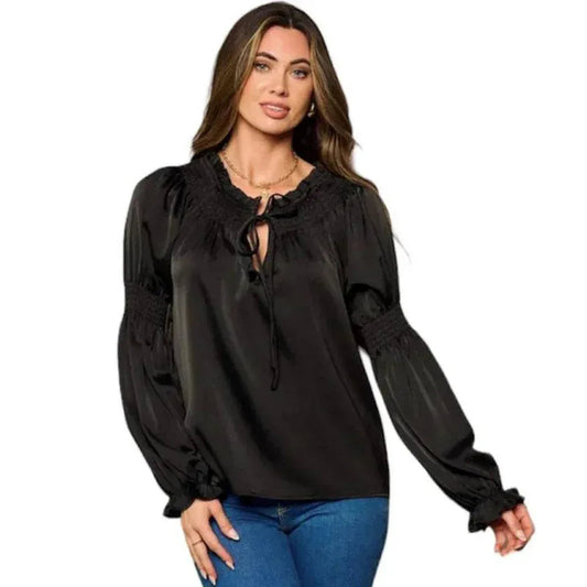 Blouse smockée femme