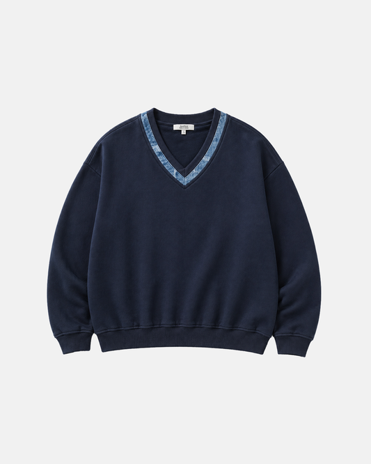 Sweat col V en coton bio
