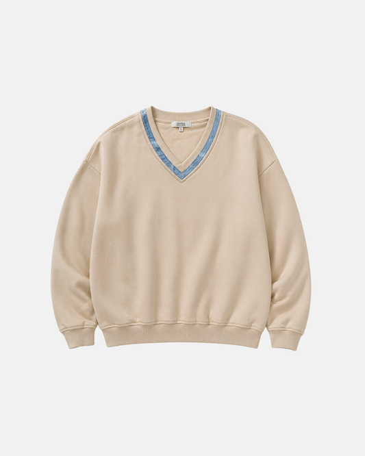 Sweat col V en coton bio