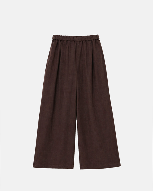 Pantalon évasé effet lin