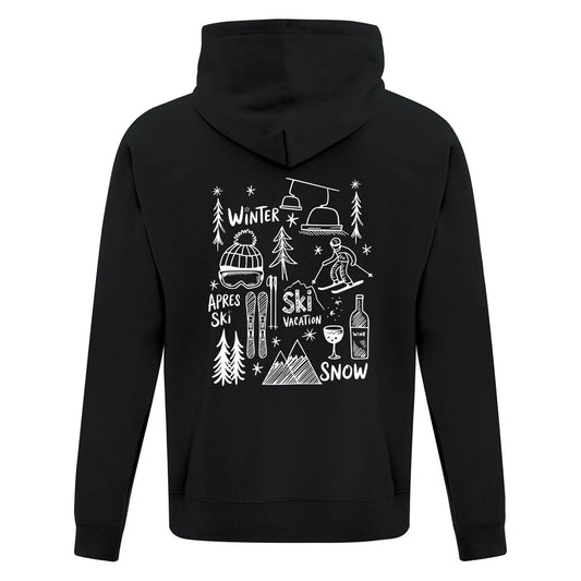 Hoodie Ski Doodles imprimé