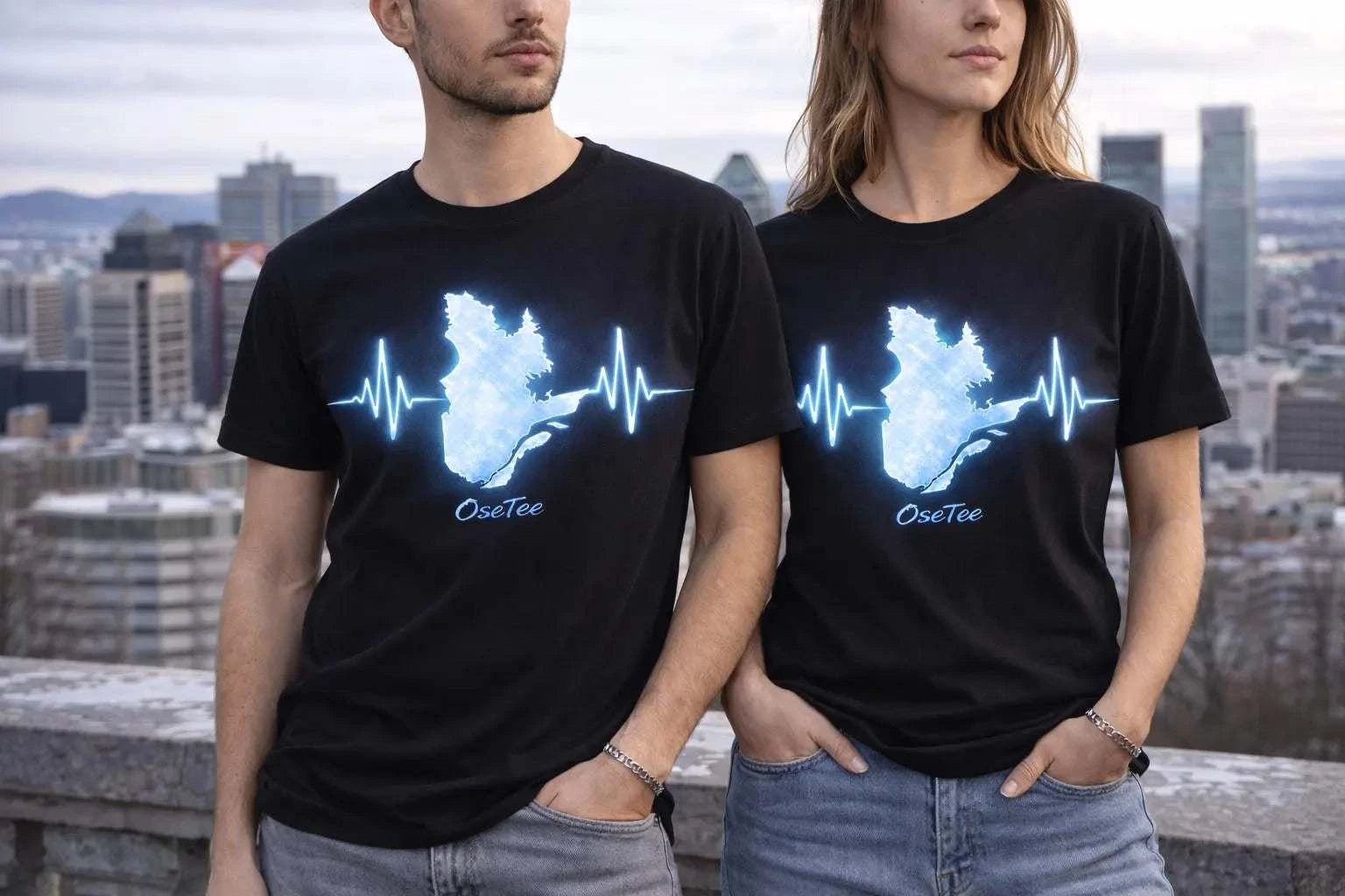 T-shirt Coeur Québécois OseTee avec design streetwear et symbole culturel du Québec