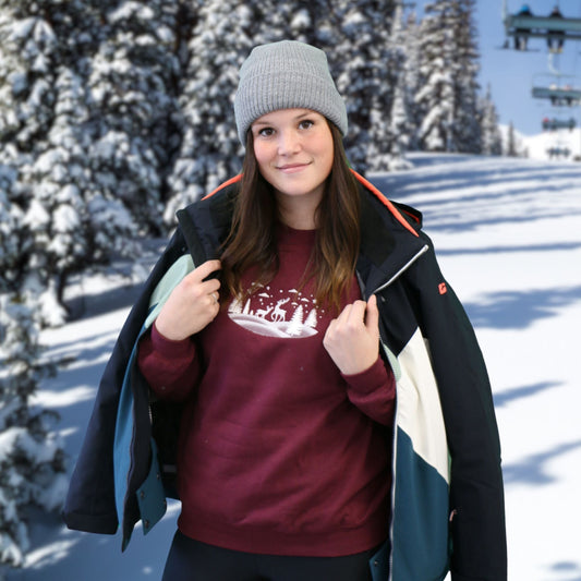 Crewneck Paysage d'hiver brodé