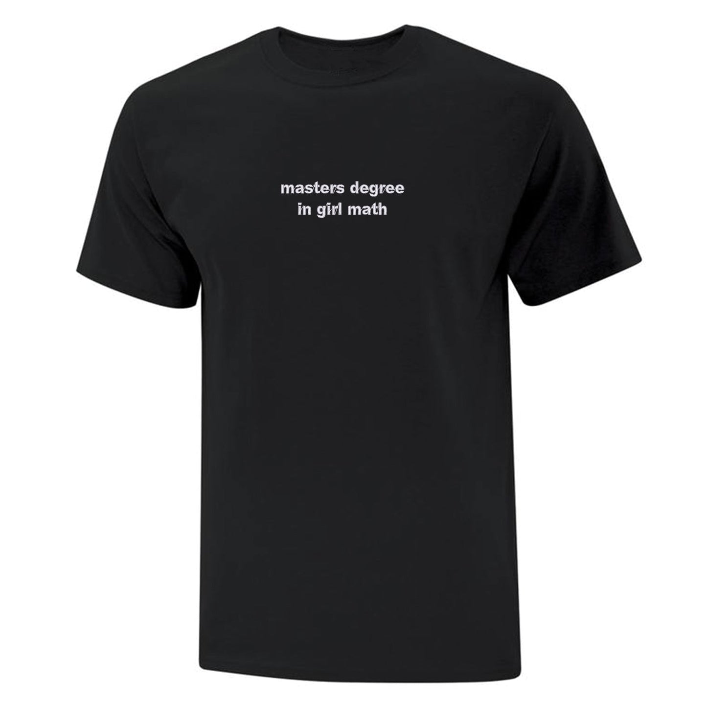 T-shirt "Masters Degree In Girl Math" brodé