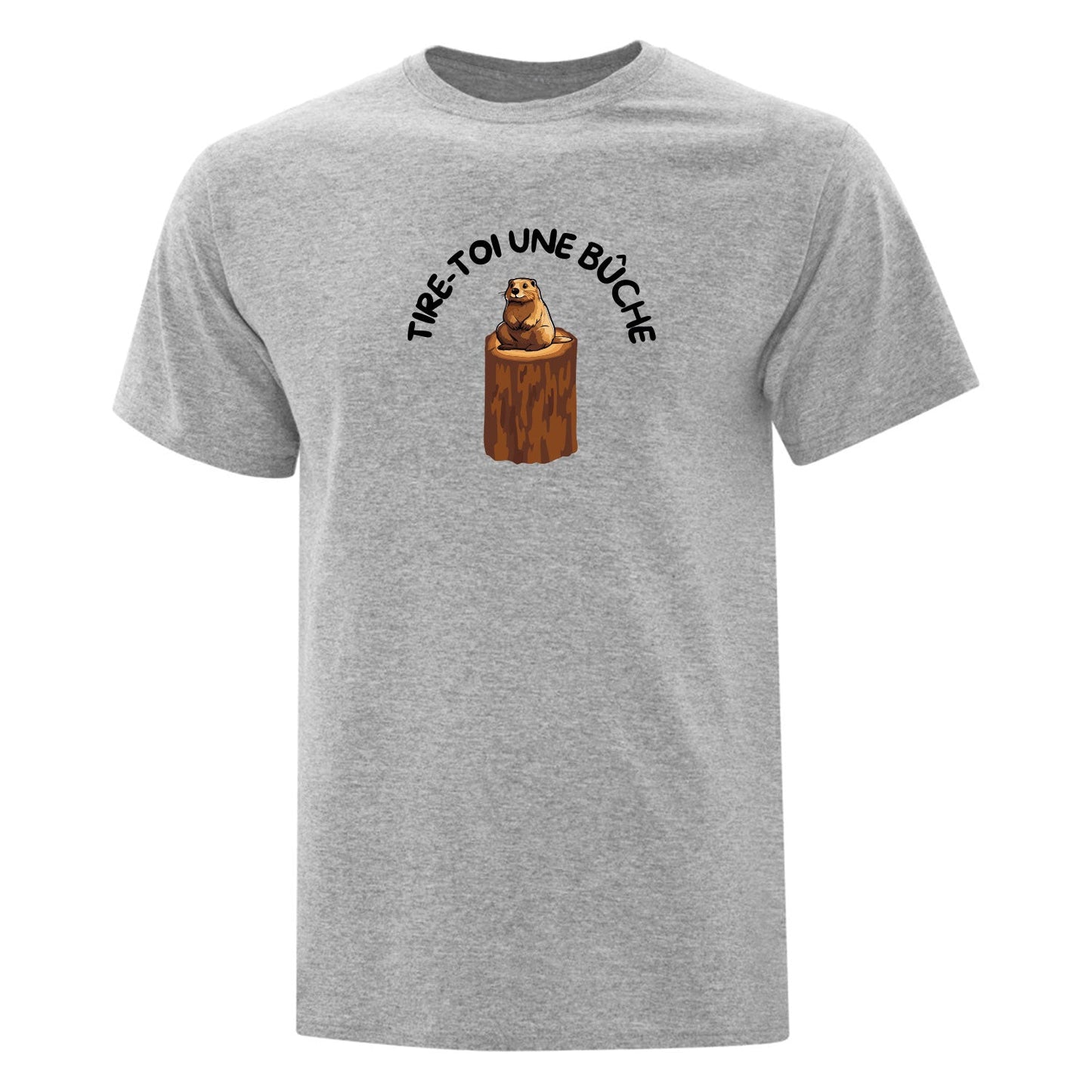 T-shirt "Tire-toi une bûche" imprimé