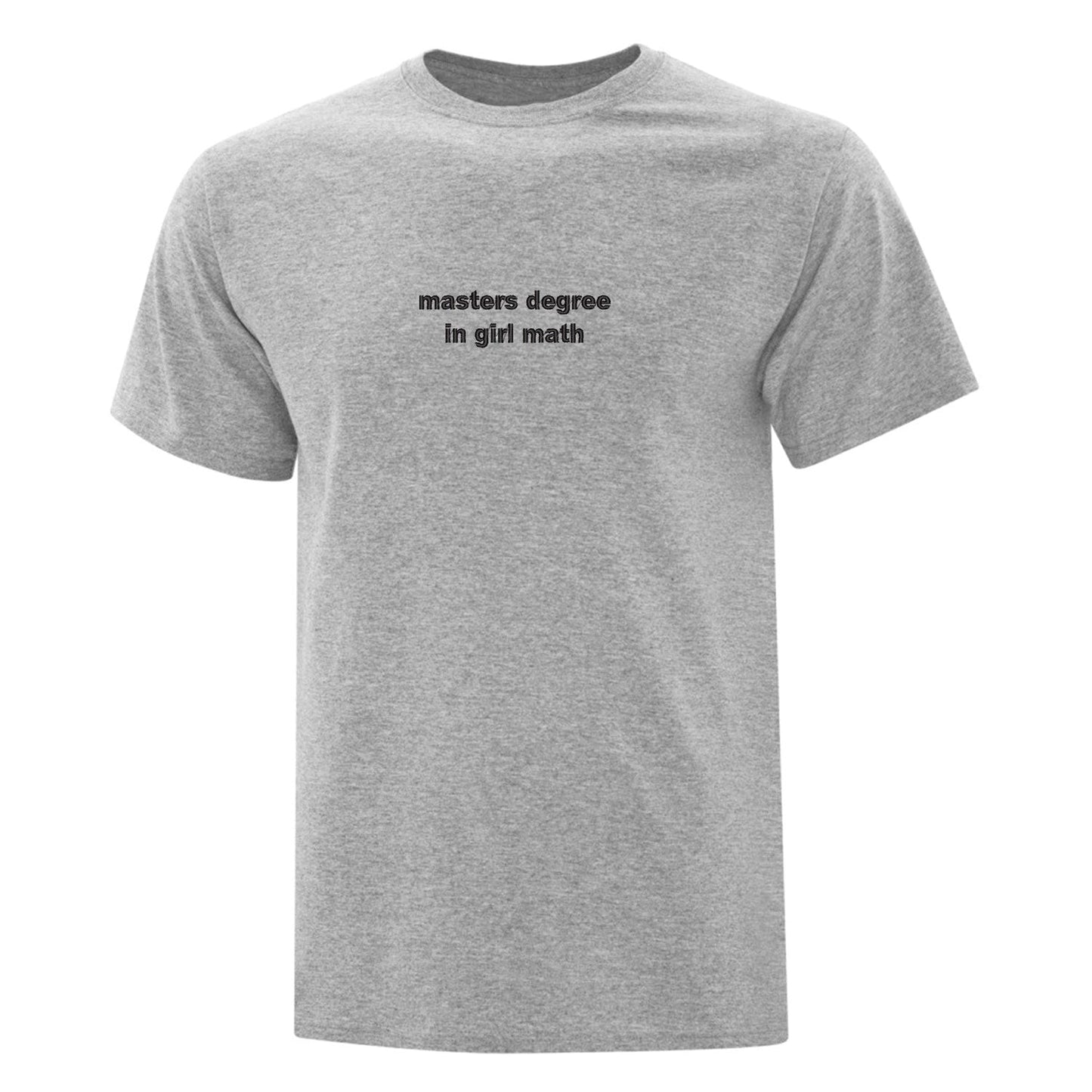 T-shirt "Masters Degree In Girl Math" brodé