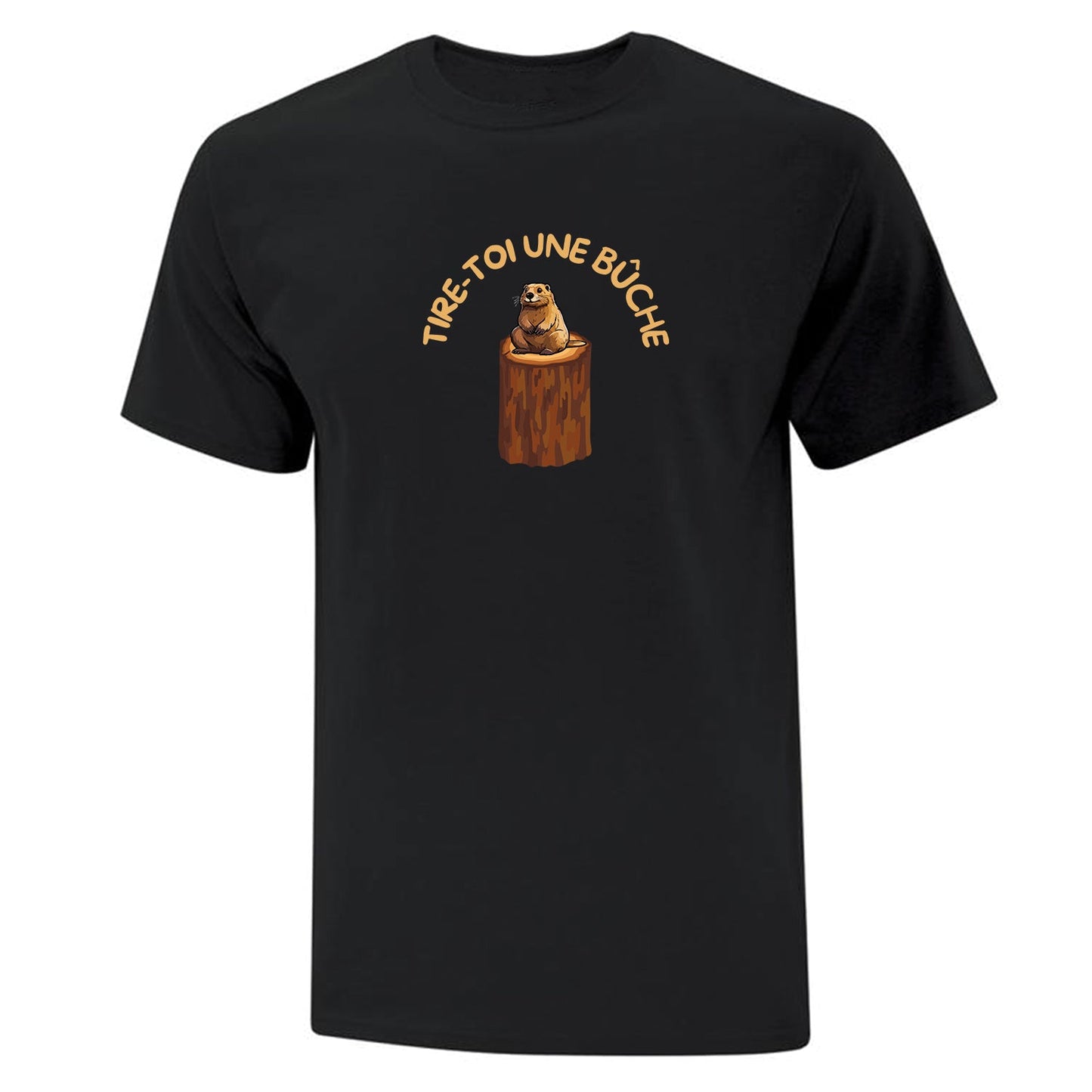 T-shirt "Tire-toi une bûche" imprimé