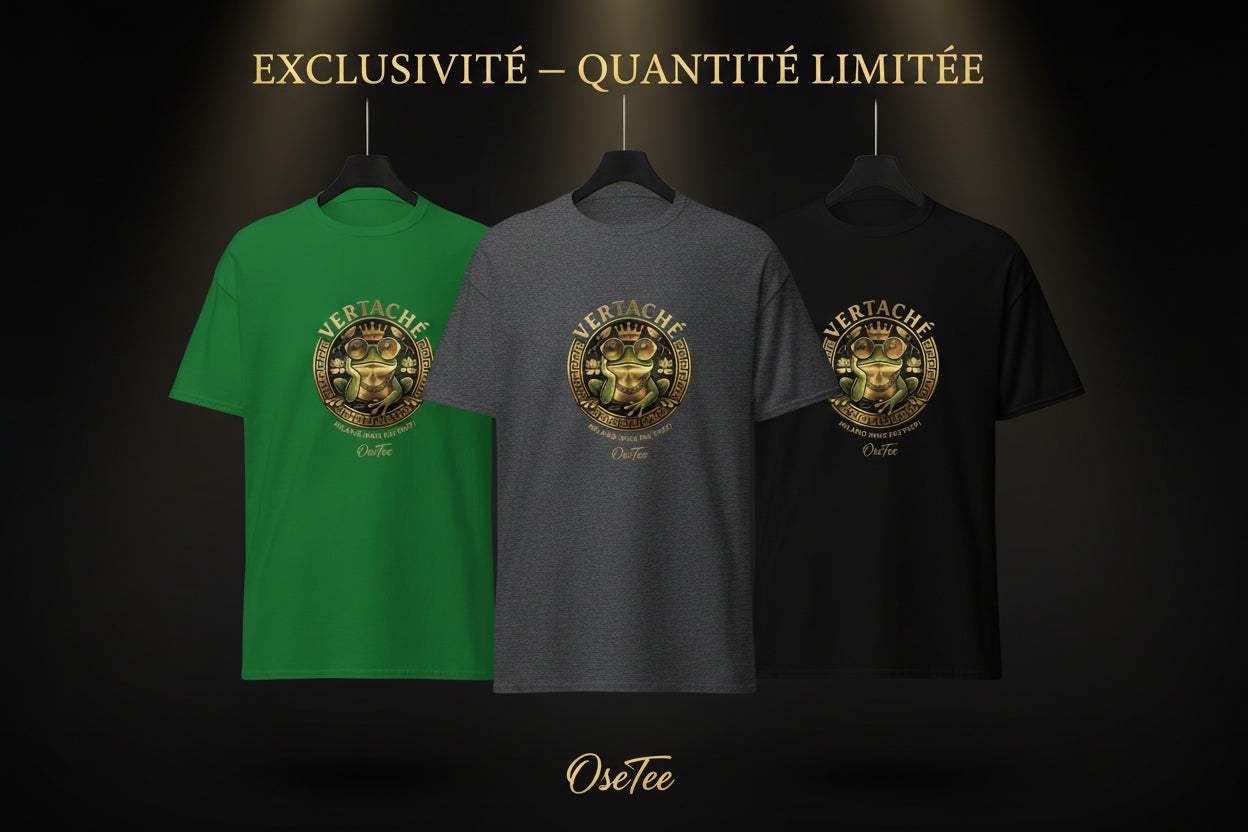 Vertaché collection Milano t-shirt streetwear with golden frog emblem and premium cotton