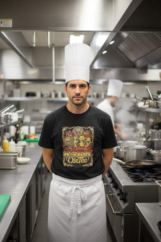 T-shirt Psychopates unisexe streetwear graphique avec design sombre et humour noir OseTee collection Humeur