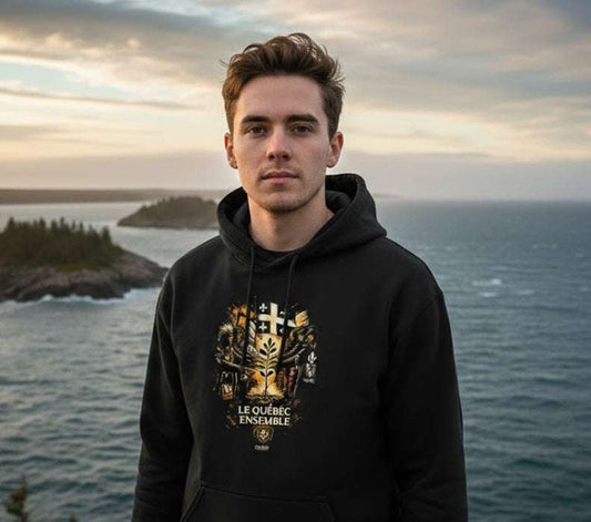 Le Quebec Ensemble Hoodie unisex classic fit with Quebec identity print