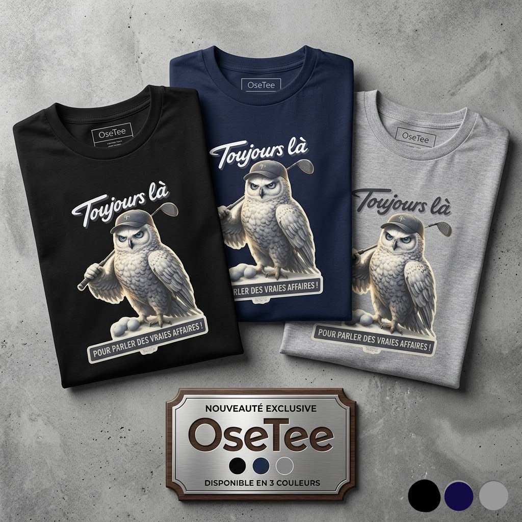 T-Shirt OseTee Humeur Toujours Là streetwear québécois avec design harfang unisexe confortable