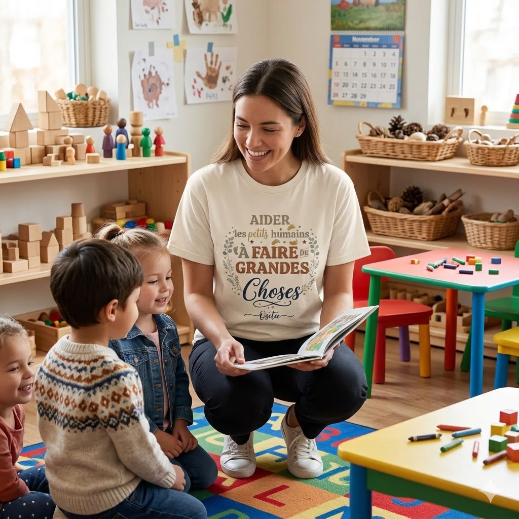 Aider les petits humains a faire de grande choses.T-shirt classique unisexe